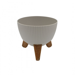Ghiveci elegant cu trei picioare, H&S Collection, culoare bej, diametru 19 cm