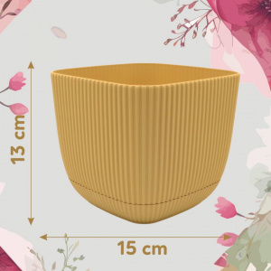 Ghiveci pentru flori 1800 ml plastic galben ocru - Img 2