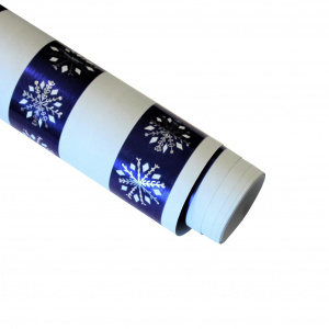 Hârtie ambalat cadouri Crăciun snowflake albastru - Img 1