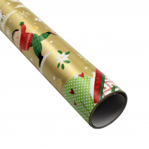 Hârtie ambalat Crăciun 200x70cm auriu chestnuts