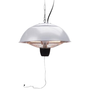 Încălzitor terasă suspendat 1500W, halogen, pentru exterior/interior – lampă încălzire tavan, IP24, montaj pe lanț
