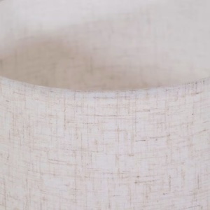 Lampă de masă decorativă cu abajur textil și bază efect lemn, E27, 23x37 cm 