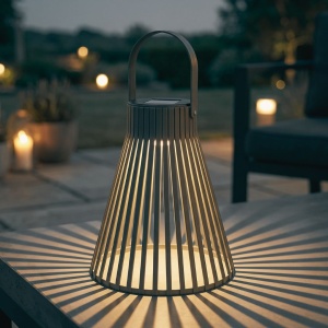 Lampă solară decorativă, cu LED, cu agățătoare, 24 cm, culoare kaki
