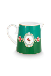 Latieră din porțelan, Pip Studio, Emerald-Green, 270ml, colecția Love Birds