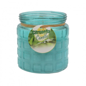 Lumânare parfumată turcoaz cu citronella anti-insecte