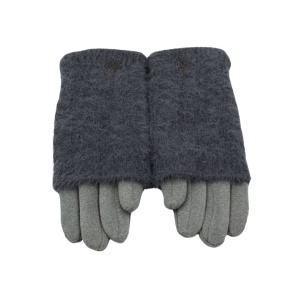 Mănuși damă, Antonio, cu funcție touch și manșetă detașabilă, culoare gri, one size