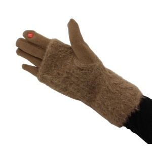Mănuși damă, Antonio, cu funcție touch și manșetă detașabilă, culoare maro, one size