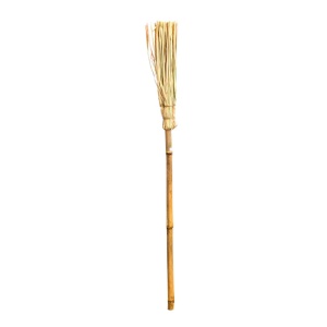 Mătură decorativă, de vrăjitoare, pentru Halloween, din paie, accesoriu costum și decor tematic, 90 cm