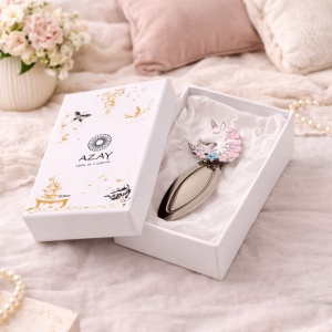 Metal Unicorn Bookmark with Crystals, 10.5 x 3 cm, Silver with Pink Details, Gift for Girls and Women, AZAY