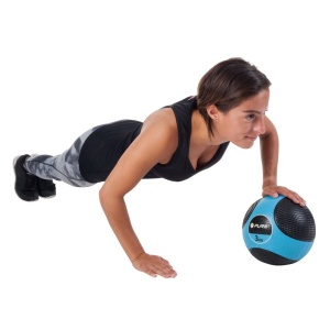 Minge medicinală 3 kg Pure 2 Improve – Albastru/Negru, din cauciuc, pentru antrenamente funcționale