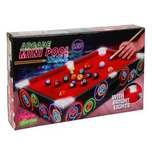 Mini Masă de biliard, portabilă, cu accesorii led, 48.5x30 cm