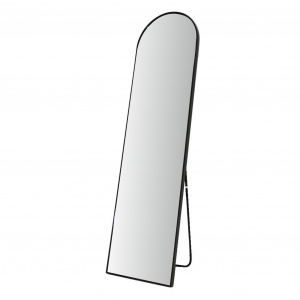 Oglindă decorativă de podea, ramă metalică neagră, 150x40 cm