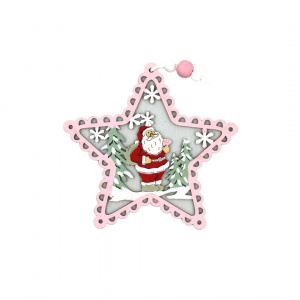 Ornament brad Stea Moș Crăciun 12x12 cm