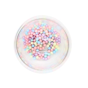 Pahar cu inserție de biluțe colorate pastel, pereți dubli, sticlă borosilicată, 250 ml, Aurora Bloom