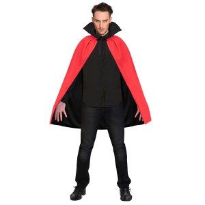 Pelerină reversibilă, Halloween, cu guler, pentru adulți, culoarea negru-roșu, one size