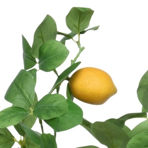 Plantă artificială copac fructifer 60 cm, cu fructe de lămâi și frunze verzi – pentru interior, ghiveci negru inclus