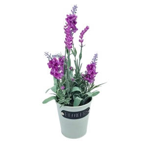 Plantă artificială în ghiveci, lavandă, dimensiuni 28x9 cm, culoare lila
