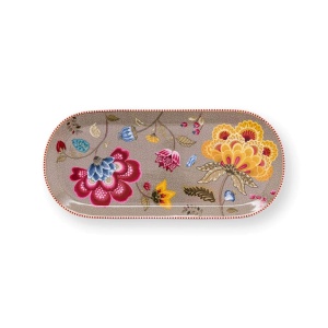 Porcelain tray, Pip Studio, Khaki, 33.3x15.5 cm, Blooming Tales collection