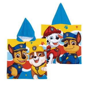 Prosop de plajă, Poncho, pentru copii, model Paw Patrol, 55x55 cm, Arditex