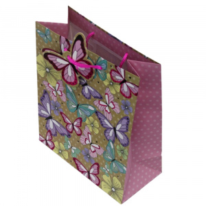 Punga cadou hartie M ELEGANT BUTTERFLY - Img 2