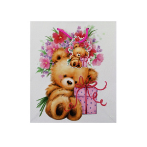Punga cadou hartie XL TEDDY FLORAL