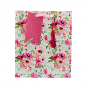 Punga cadou M hartie watercolour flors - Img 1
