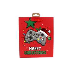 Pungă de cadou, din hârtie, colecția Clairefontaine de la Eurowrap, 25x21,5 cm, burduf de 10 cm, Gaming
