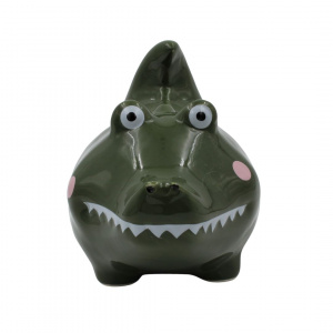 Pușculiță din ceramică model crocodil prietenos