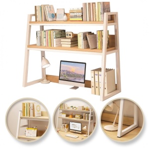 Raft multifuncțional, de birou, cu 3 niveluri, culoarea alb, Ecarla, 95x32x90 cm, SZ40B