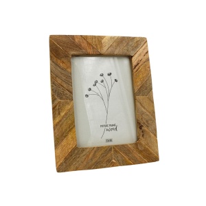 Ramă foto, din lemn de mango, 13x18 cm – model rustic cu textură naturală