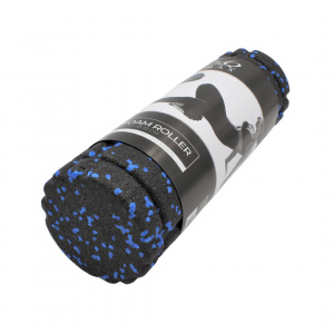 Rolă cilindru masaj XQ Max, din spumă, pentru yoga, negru cu albastru