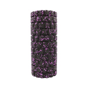 Rolă cilindru masaj XQ Max, din spumă, pentru yoga, negru cu roz, 33x14 cm