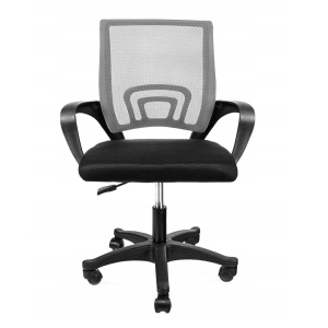 Scaun de birou ergonomic Jumi, mesh respirabil, bază neagră, gri, reglabil
