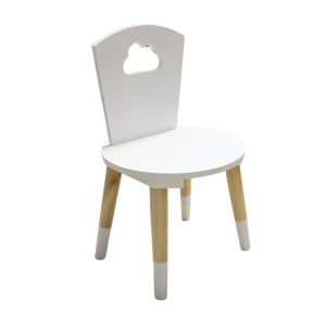 Scaun pentru copii, din MDF alb, 50cm