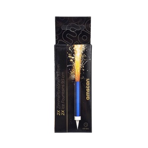Set 2 artificii pentru tort, tip fântână, blue, Amscan