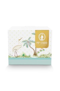 Set 2 căni cu farfurioare, din porțelan, Pip Studio, 120ml, colecția Jolie White