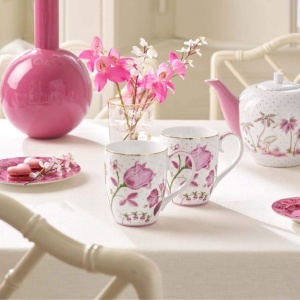 Set 2 căni, din porțelan, Pip Studio, Tulip Pink, 450 ml, colecția Jolie