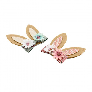 Set 2 clame Zooky urechiușe floricele mov