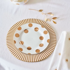 Set 2 farfurii din porțelan, Pip Studio, Breakfast, Dot Delight White, 23 cm, colecția Dot Delight