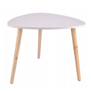 Set 2 măsuțe cafea, MDF, picioare de pin, alb-negru, 54x45 cm, 40x40 cm