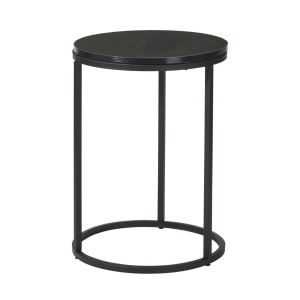 Set 2 măsuțe de cafea Trends4You, metal & MDF, design modern, negru