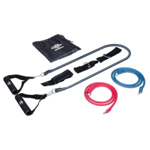 Set 3 benzi elastice cu mânere, Umbro®, niveluri diferite de rezistență, 120 cm
