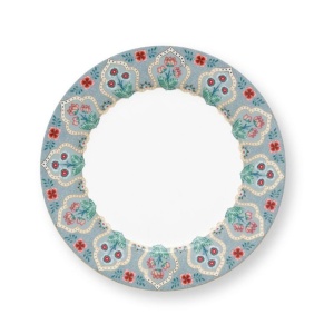 Set 4 farfurii din porțelan, Breakfast, Pip Studio, Light Blue, 21 cm, colecția Flower Festival