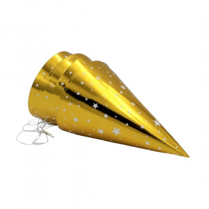 Set 6 coifuri party auriu stelute 16cm