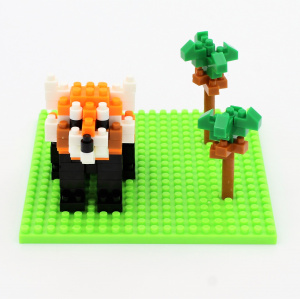 Set construcție Microbricks red-panda 180 piese