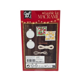 Set creativ Macramé, Craft ID, globuri decorative de Crăciun, Bauble Kit, 2 bucăți
