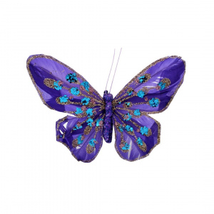Set fluturi decorativi mov-roz cu clips