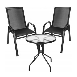 Set mobilier de terasă sau balcon Jumi – masă rotundă cu două scaune (3 piese)