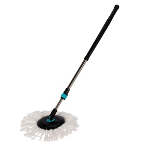 Set mop rotativ cu găleată 14 L, Ultra Clean, sistem Spin, mop din poliester și inox 110 cm, turcoaz/negru