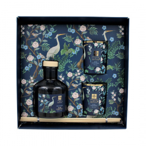 Set odorizant cameră și două lumânări blue narcissus